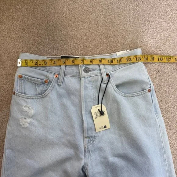 Levis Ribcage Straight Ankle Jeans 27 X 27 Light Wash Distressed Womens - Picture 9 of 12